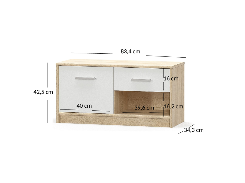 Szafka TIPS 1d1s dąb sonoma / biały | Mebelbos — zdjęcie 3