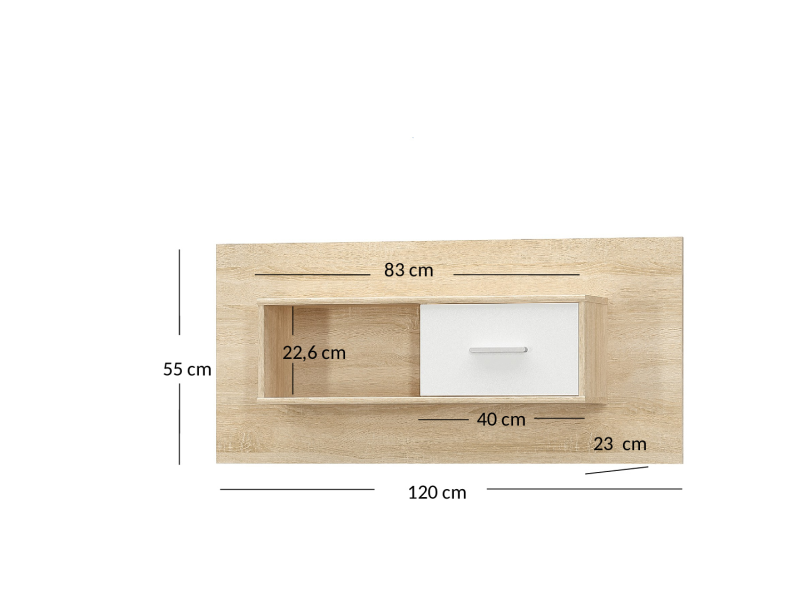 Szafka TIPS wisząca 1d dąb sonoma / biały | Mebelbos — zdjęcie 3 Szafka TIPS wisząca 1d dąb sonoma / biały | Mebelbos — zdjęcie 3