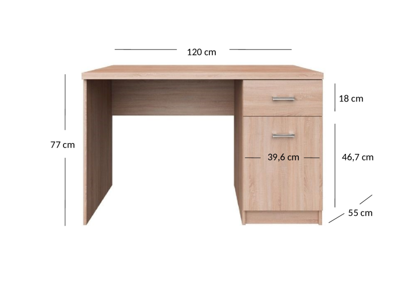 Biurko TOP MIX 1d1s/120 dąb sonoma | Mebelbos — zdjęcie 4