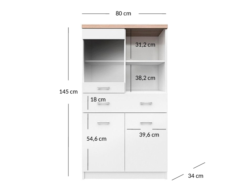 Witryna TOP MIX 2d1w1s/80 biały | Mebelbos — zdjęcie 4