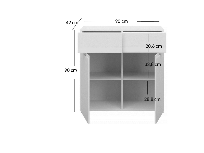 Komoda YOLK 2d2s biały połysk | Mebelbos — zdjęcie 4