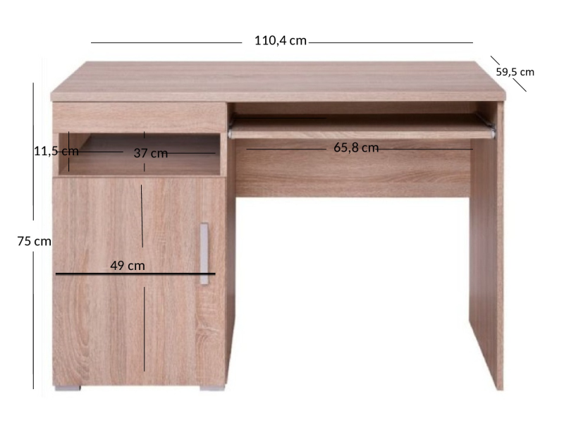 Biurko DAMIS 1d1s/110 bez organizera dąb sonoma | Mebelbos — zdjęcie 3 Biurko DAMIS 1d1s/110 bez organizera dąb sonoma | Mebelbos — zdjęcie 3