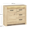 Komoda MORIS 1d3s + LED dąb artisan | Mebelbos — zdjęcie 2