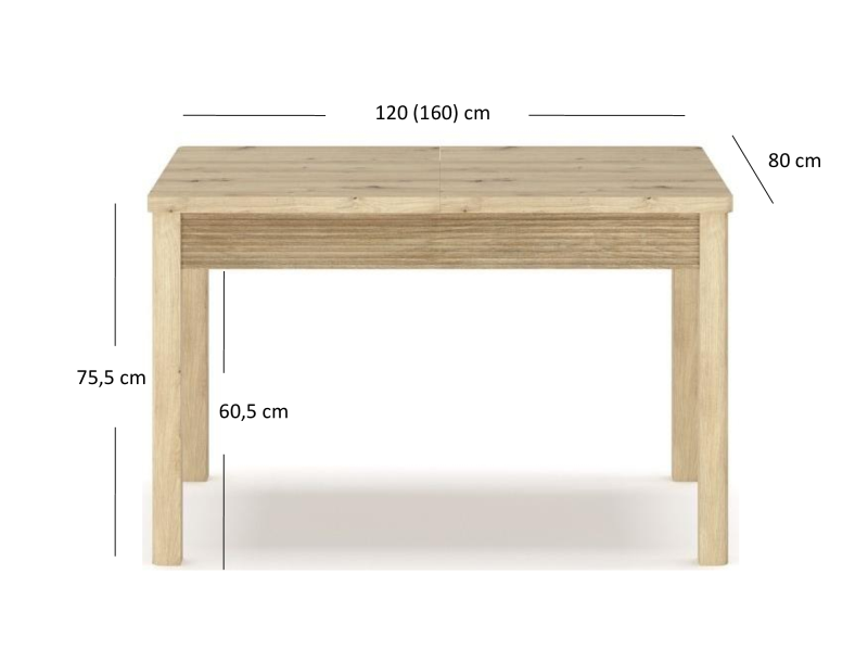 Stół MORIS rozkładany 120/160 dąb artisan | Mebelbos — zdjęcie 3