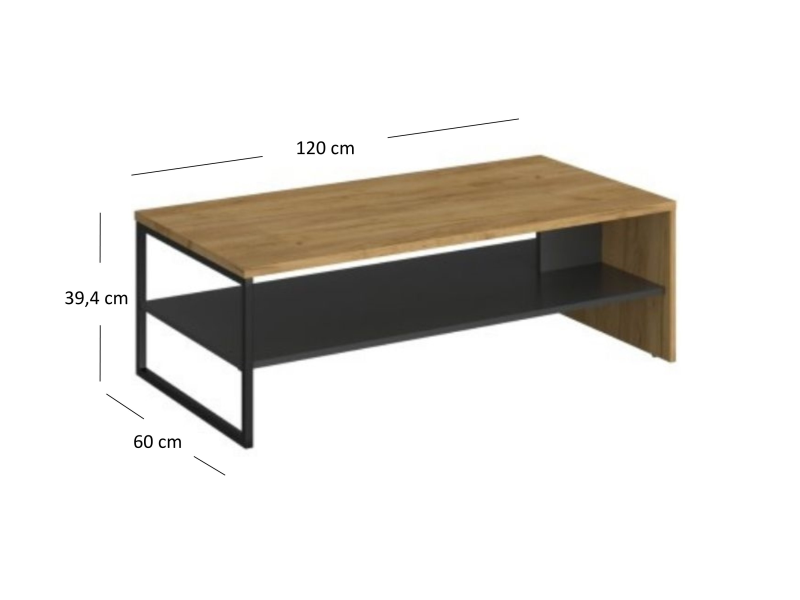 Ława SANTES 120 dąb craft złoty / antracyt | Mebelbos — zdjęcie 3