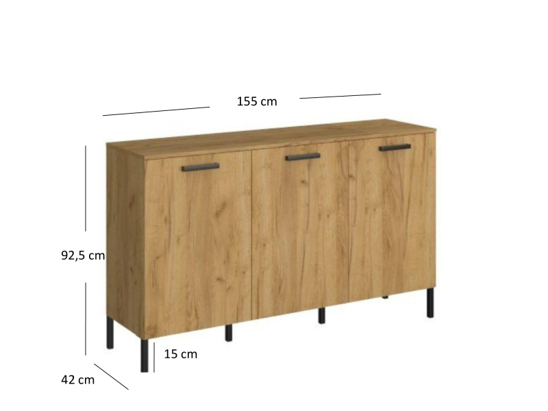 Komoda SANTES 3d dąb craft złoty / antracyt | Mebelbos — zdjęcie 3 Komoda SANTES 3d dąb craft złoty / antracyt | Mebelbos — zdjęcie 3