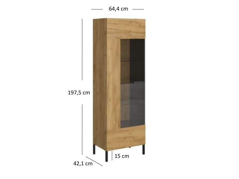 Witryna SANTES 1w dąb craft złoty / antracyt | Mebelbos — zdjęcie 3