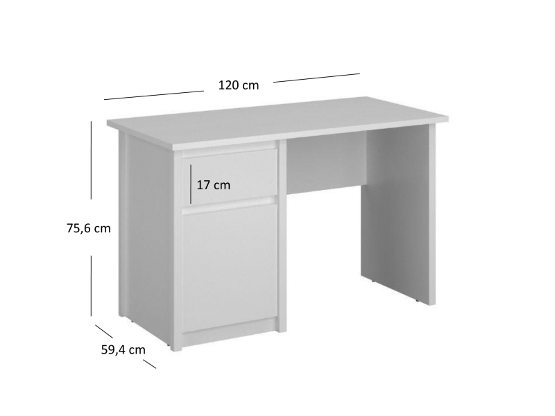 Biurko ERDEN 1d1s/120 biały | Mebelbos — zdjęcie 4