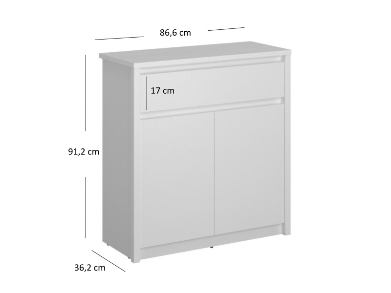 Komoda ERDEN 2d1s biały | Mebelbos — zdjęcie 4