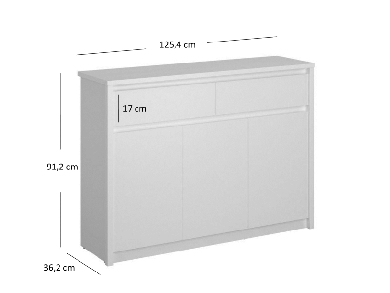 Komoda ERDEN 3d2s biały | Mebelbos — zdjęcie 4