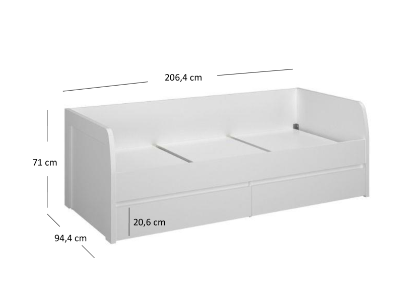 Łóżko ERDEN 2s/90 biały | Mebelbos — zdjęcie 4