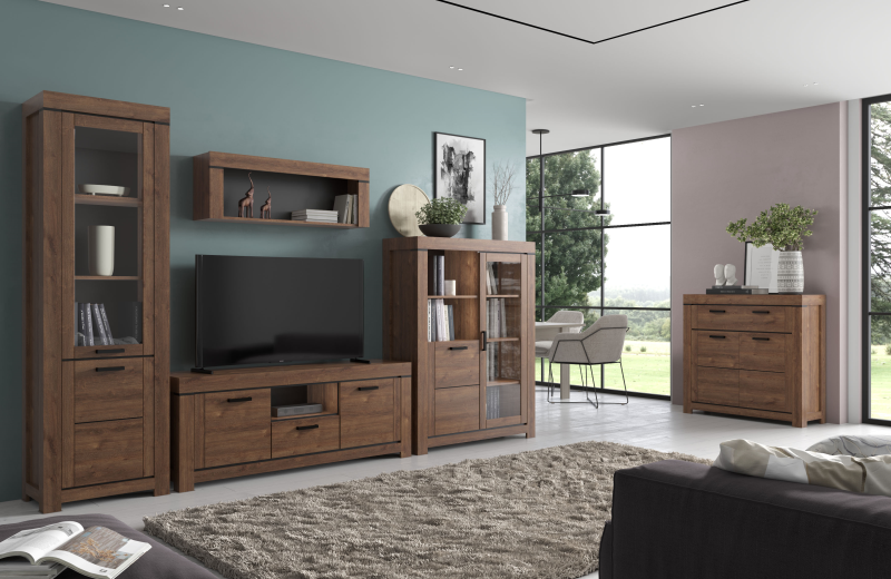 Witryna BRASS 1d1w dąb brązowy | Mebelbos — zdjęcie 2