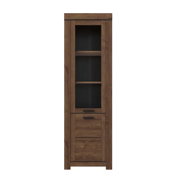 Witryna BRASS 1d1w dąb brązowy | Mebelbos