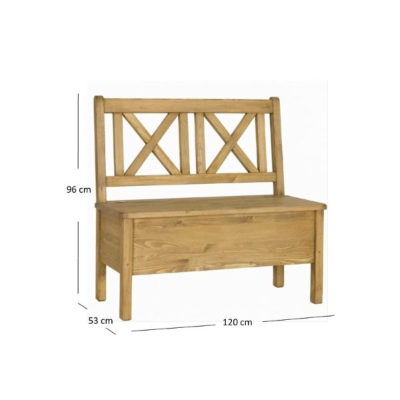 Ławka CLASSIC WOOD 120 sosna miodowa | Mebelbos — zdjęcie 3