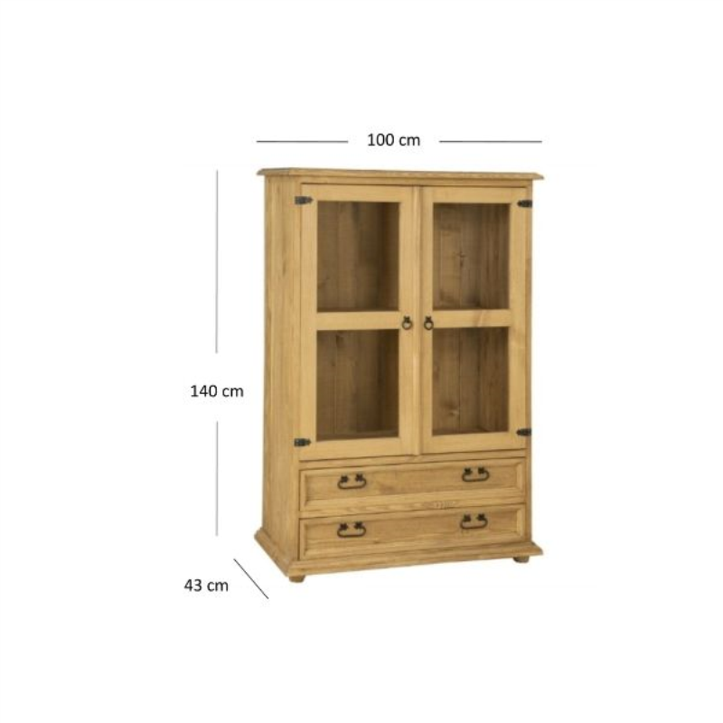 Witryna CLASSIC WOOD niska 2w2s sosna miodowa | Mebelbos — zdjęcie 3
