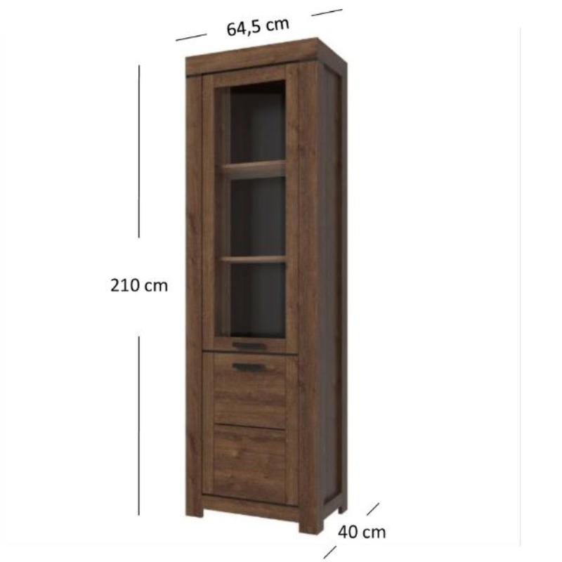Witryna BRASS 1d1w dąb brązowy | Mebelbos — zdjęcie 4
