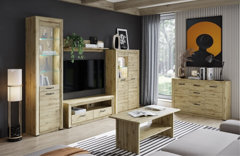 Witryna SAPORI niska 1d1w dąb navarra | Mebelbos — zdjęcie 2
