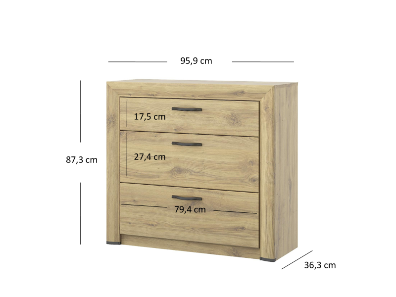Komoda SAPORI 3s dąb navarra | Mebelbos — zdjęcie 4