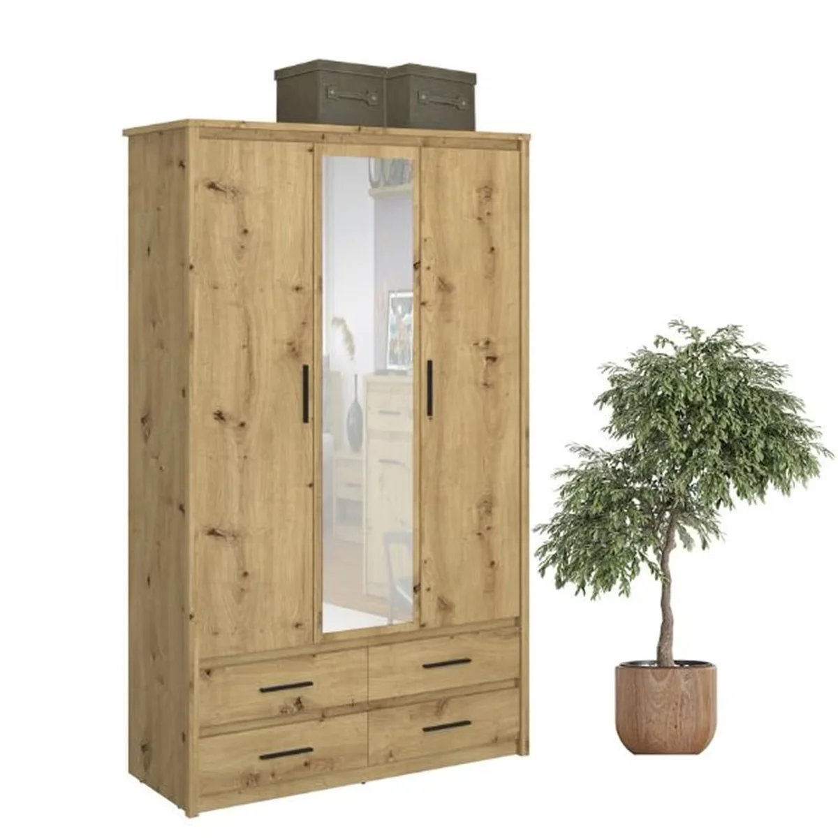 Szafa AYSON z lustrem 3d4s dąb artisan | Mebelbos — zdjęcie 4