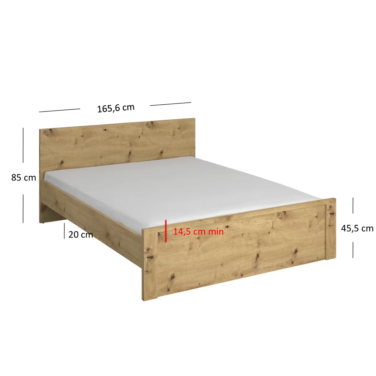 Łoże AYSON 160 dąb artisan | Mebelbos — zdjęcie 3