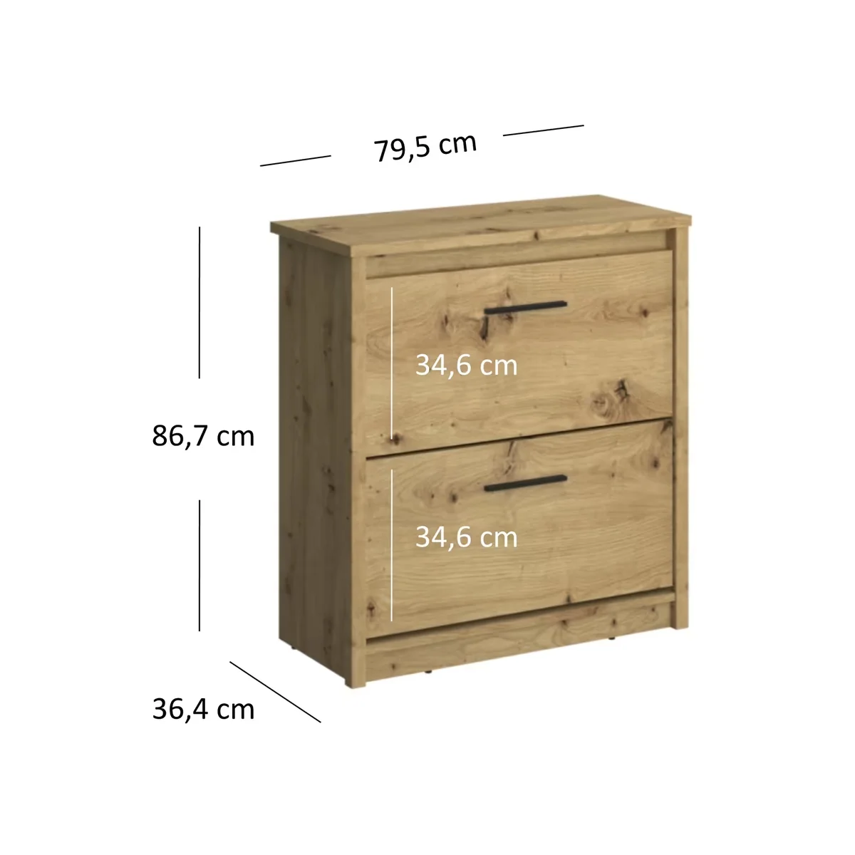 Szafka AYSON na buty 2k dąb artisan | Mebelbos — zdjęcie 3