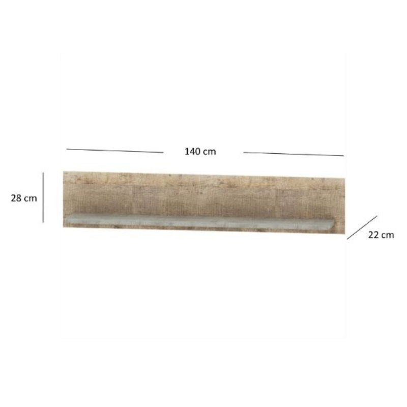 Półka BARI 140 szary / dąb piaskowy | Mebelbos — zdjęcie 3