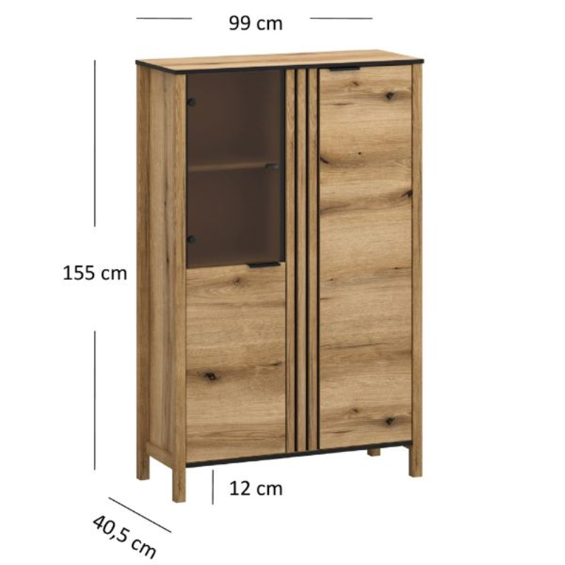 Witryna HELIX niska 2d1w [C] dąb evok | Mebelbos — zdjęcie 4